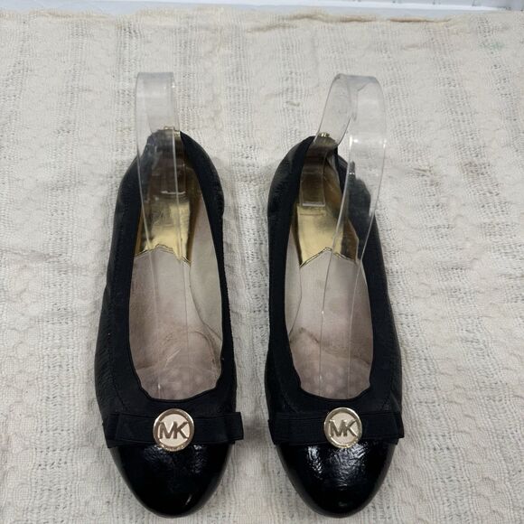 MICHAEL KORS Black Leather Mary Janes Shoes Ballet Flats Slip On Size 6.5 M - Picture 5 of 16